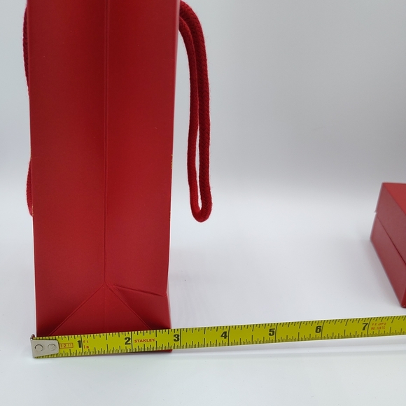 Dior Red Gift Box & Rope Bag Set | Gold Logo Special Edition Packaging LIKE NEW - Picture 13 of 14